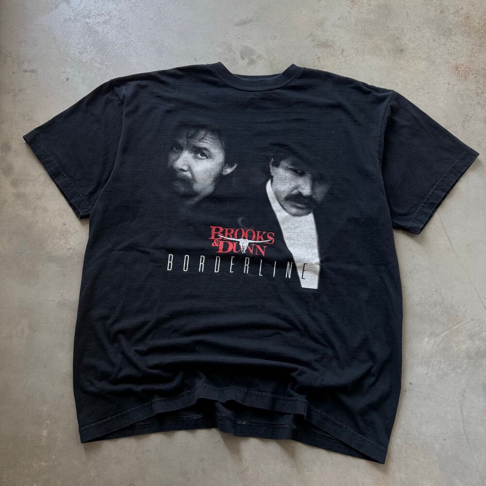 Vintage 90’s Brooks & Dunn Borderline Album Promo Country Music T-shirt Size 2XL
